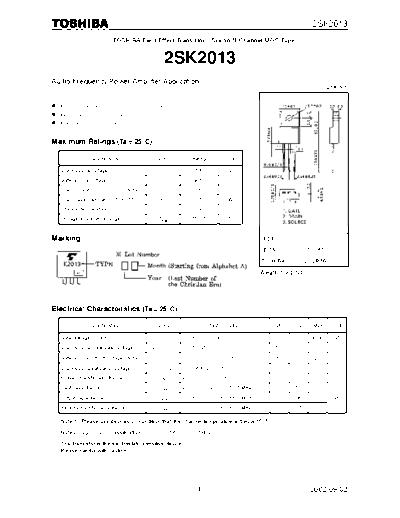 2sk2013 . Electronic Components Datasheets Active components