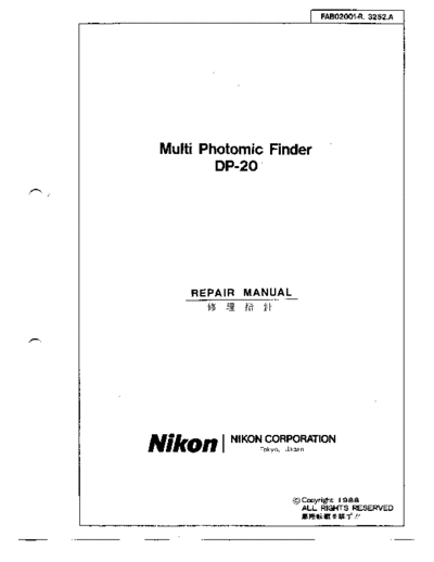 Nikon DP20 Repair Manual